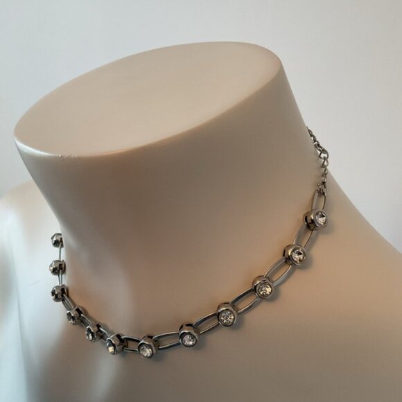 😊 Paperclip Chain With Rhinestones - Picture 3 of 5